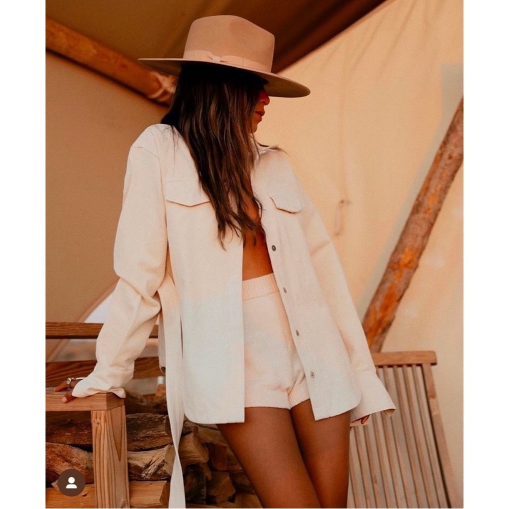 NWT L'Academie Lucie Shacket Collared Belted Button Down Shirt Jacket Canvas XL